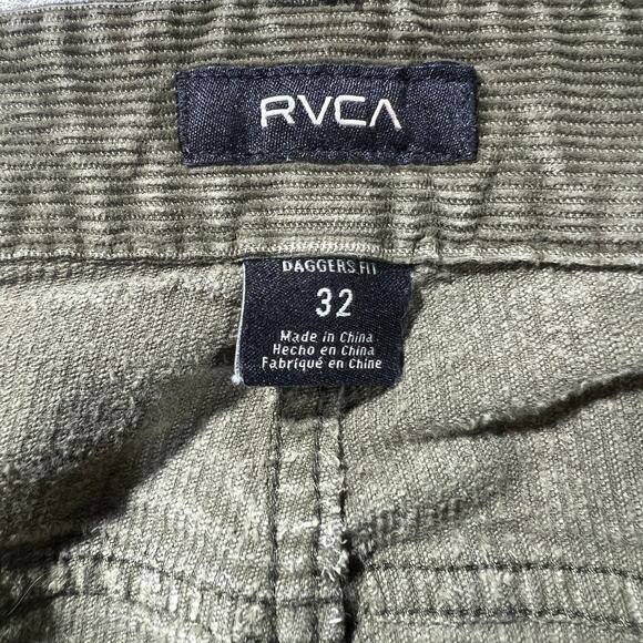 RVCA Daggers Fit Corduroy Pants Olive Green Size 32 Slim Straight - Picture 4 of 7
